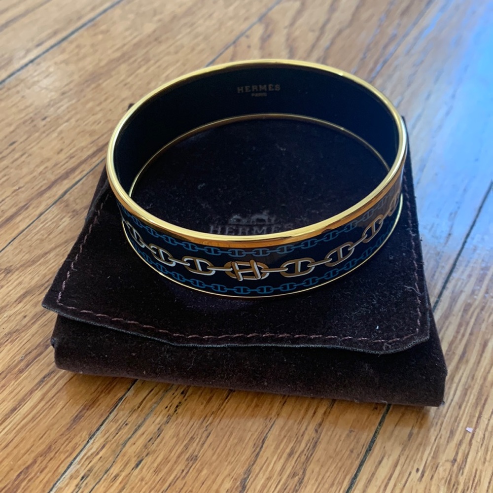 Hermes Gold Plated Bangle Bracelet
